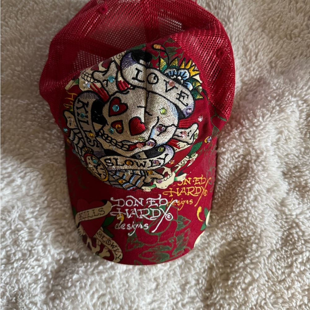Ed Hardy Red Love Graphic Cap